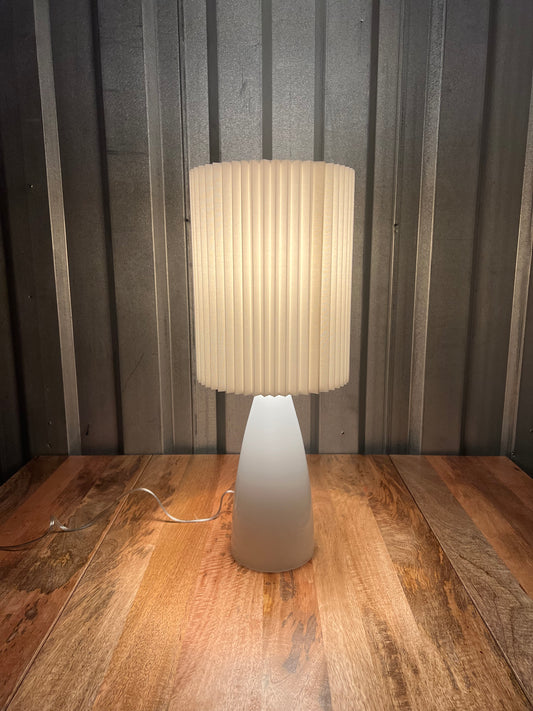 (Free Delivery) West Elm Glass Table Lamp (White)