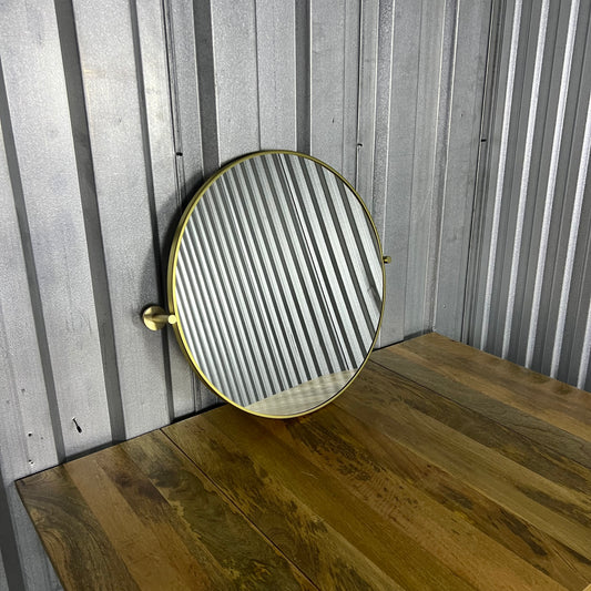 (Free Delivery) West Elm Metal Frame Round Wall Mirror (24")